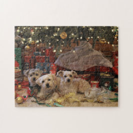 Rompecabezas dañoso del navidad del perrito