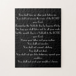 Rompecabezas de 10 mandamientos - blanco y negro