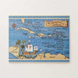 Rompecabezas de 11x14 del mapa del Caribe