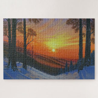 Rompecabezas de 20"x30" - "Atardecer sobre el bosq