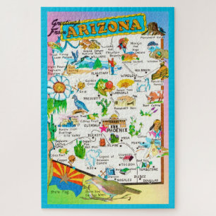 Rompecabezas de 20x30 del colorido mapa de Arizona