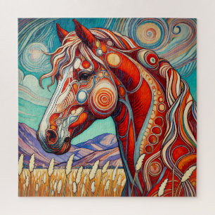 Rompecabezas de 600 piezas del caballo rojo