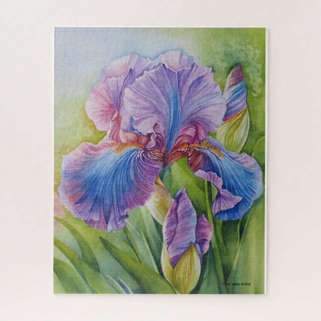 Rompecabezas de Acuarela Blue Iris (Vertical)