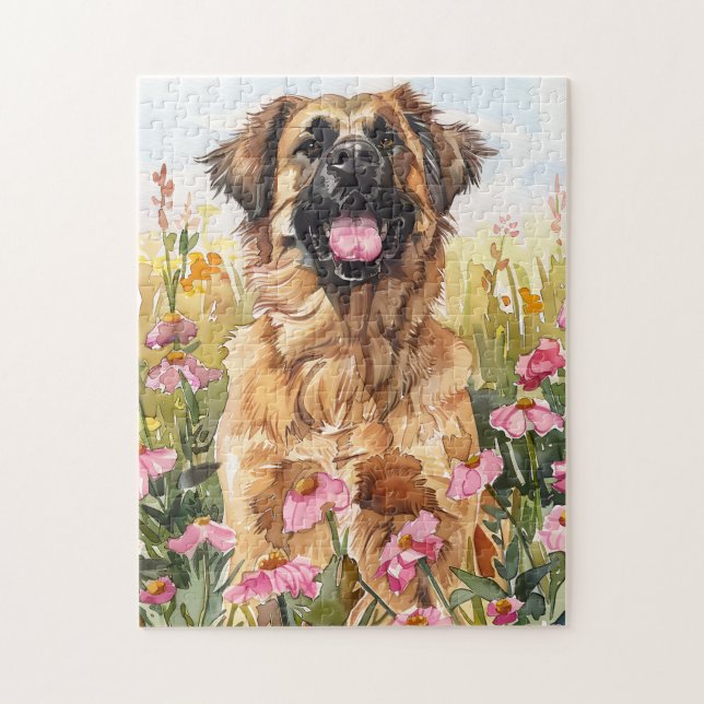 Rompecabezas de Acuarela Leonberger (Vertical)