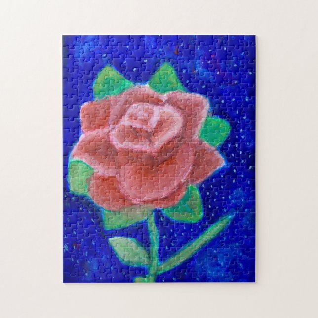 Rompecabezas de acuarela Rosa de galaxia (Vertical)