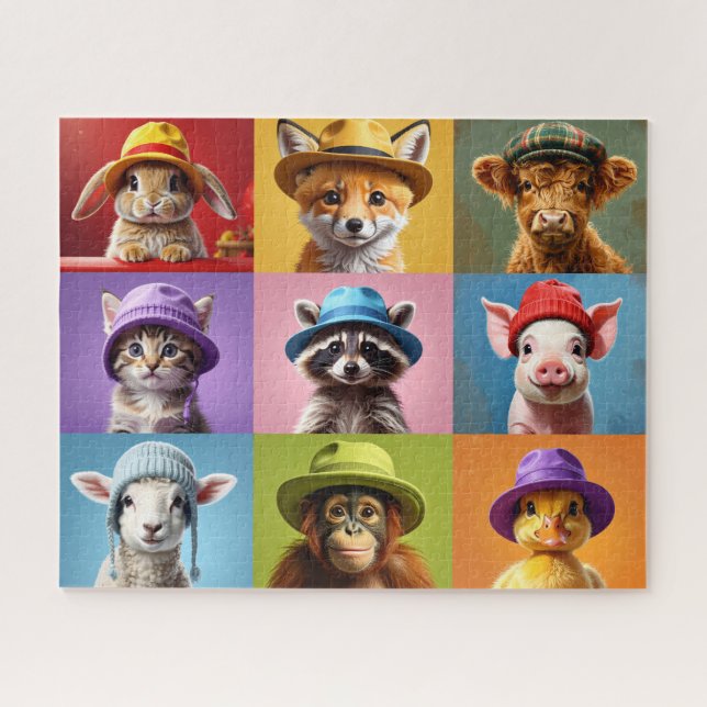 Rompecabezas de adorables bebés animales (Horizontal)