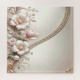 Rompecabezas de Adornos Florales y Perlas