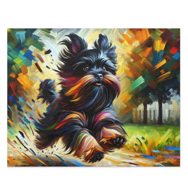 Rompecabezas de Affenpinscher: Belga Monkey Terrie (Whimsical Belge Affenpinscher Acrylic Style Art Print)