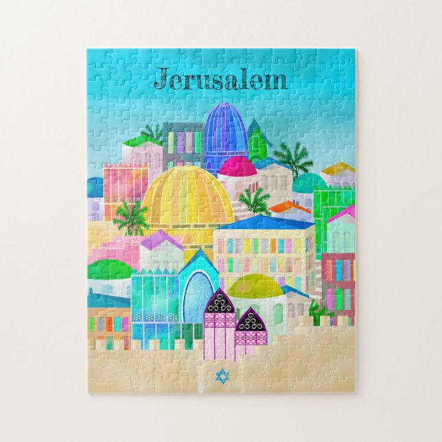 Rompecabezas de afiches de viaje de Jerusalén-Isra (Vertical)