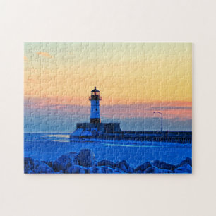 Rompecabezas de amanecer en el faro