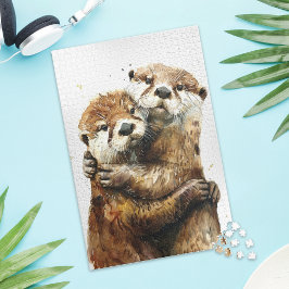 Rompecabezas de amor de nutria adorable