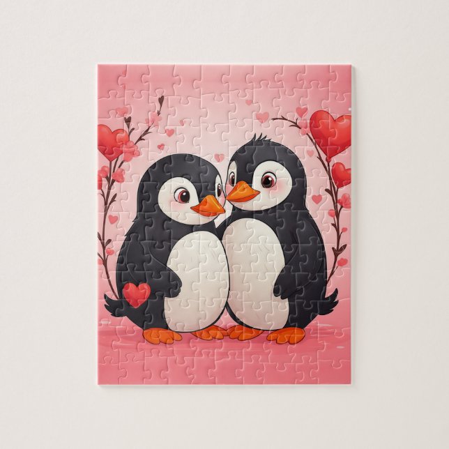 Rompecabezas de amor de pingüino (Vertical)
