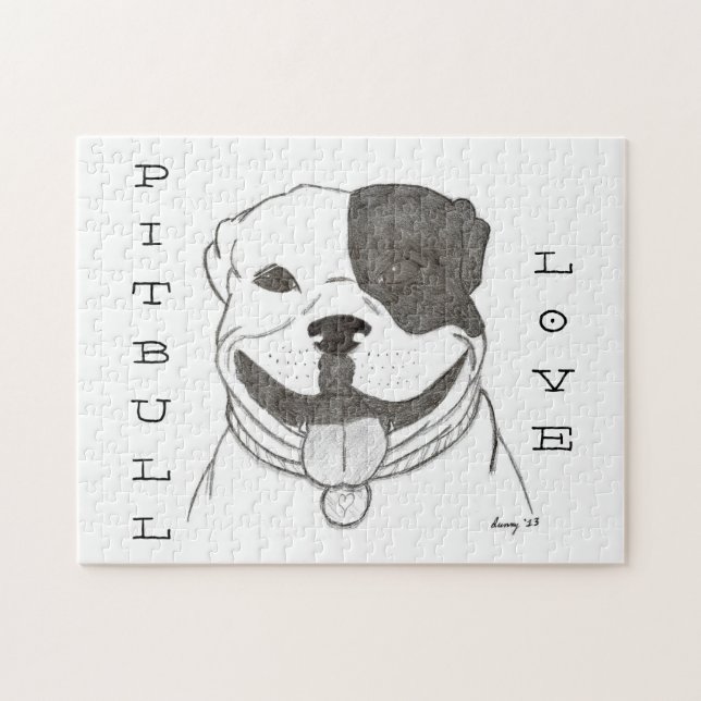 Rompecabezas de amor de Pitbull (Horizontal)