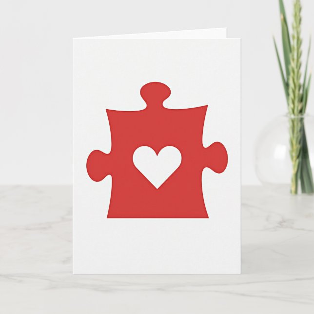 Rompecabezas de Amor Tarjeta de Corazón (Anverso)