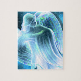 Rompecabezas de ángel azul majestuoso