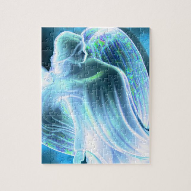 Rompecabezas de ángel azul majestuoso (Vertical)