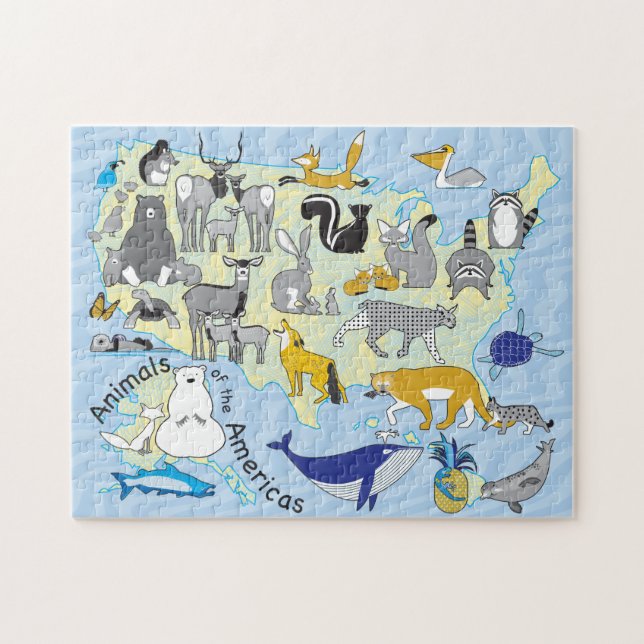 Rompecabezas de animales estadounidenses 11x14 par (Horizontal)