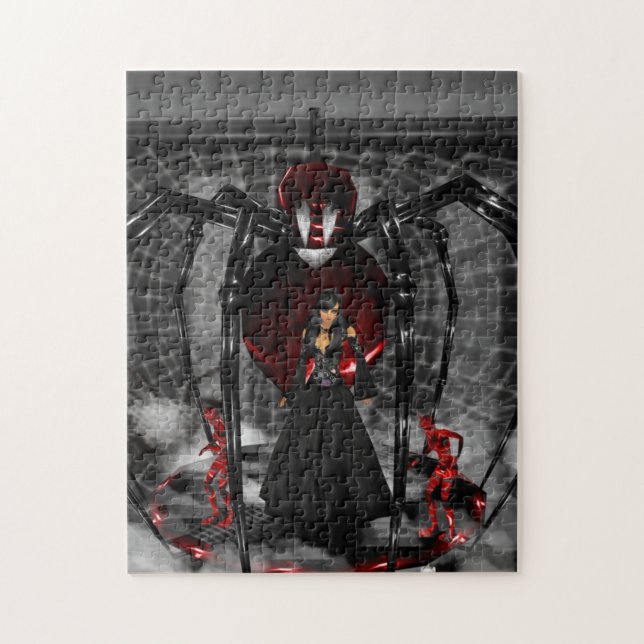 Rompecabezas de araña negra de gótico (Vertical)