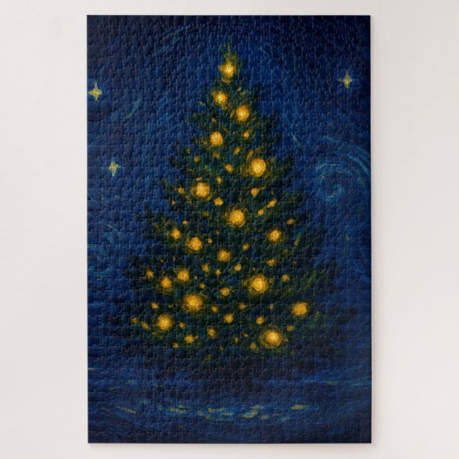 Rompecabezas de árbol de Navidad al estilo de Van  (Vertical)