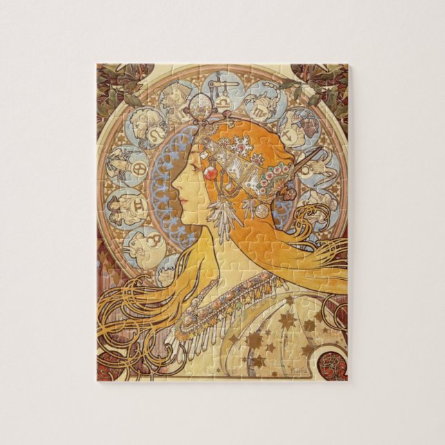 Rompecabezas de Art Nouveau Alphonse Mucha Zodiac (Vertical)