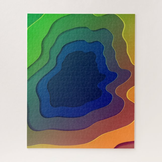 Rompecabezas de arte abstracto de arcoiris diverti (Vertical)