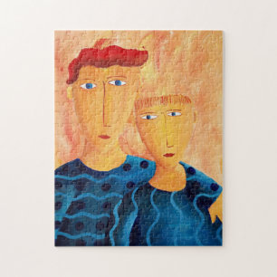 Rompecabezas de arte contemporáneo de hermanos pin