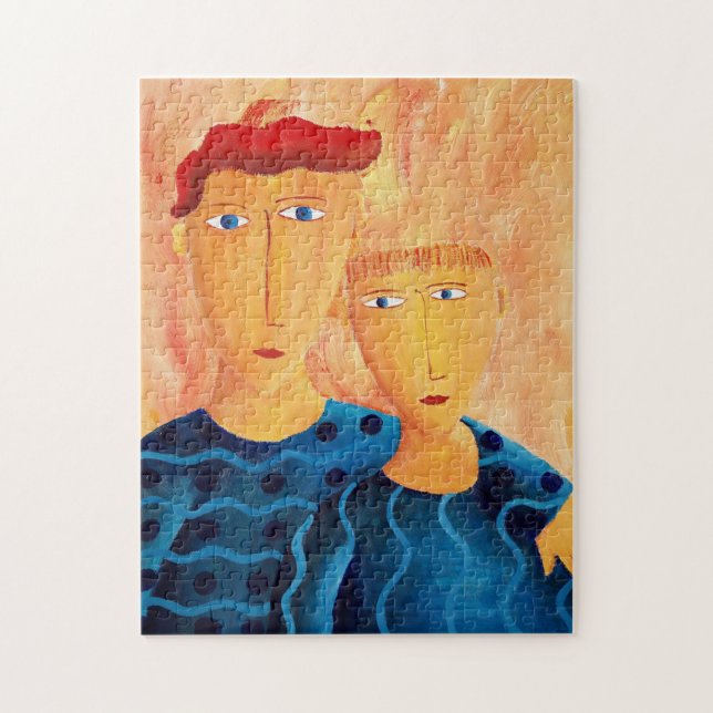 Rompecabezas de arte contemporáneo de hermanos pin (Vertical)