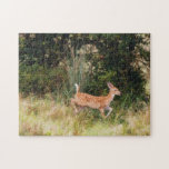 Rompecabezas de Arte de Cria de Ciervo<br><div class="desc">Mi obra de arte original aparece en este bonito rompecabezas de animales, que consiste en mi fotografía original de un cervatillo salvaje, llamado cervato, corriendo por una pradera de Texas. Le di estilo a mi foto con un estilo ilustrado para darle un toque artístico. El tamaño de este rompecabezas único...</div>
