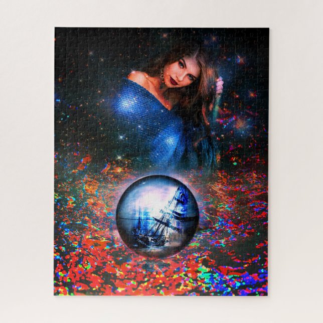 Rompecabezas de arte de fantasía con la mujer y el (Vertical)