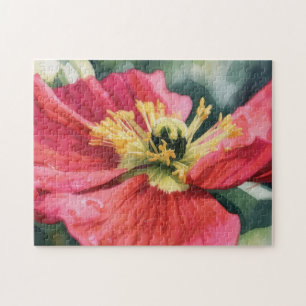Rompecabezas de Arte de Flor de Amapola Roja
