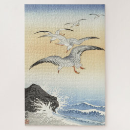 Rompecabezas de arte de gaviotas japonesas vintage