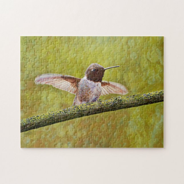 Rompecabezas de arte de Hummingbird confiado (Horizontal)