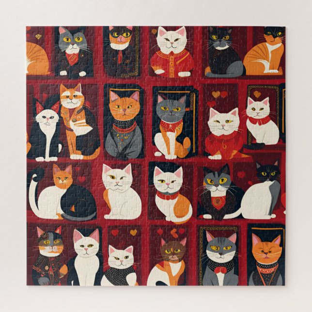 rompecabezas de arte de IA para gatos de imitación (Vertical)