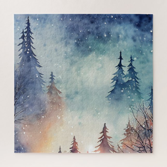 Rompecabezas de arte de invierno en acuarela (Vertical)