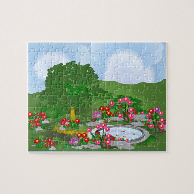 Rompecabezas de Arte de Jardín de Esquina (Horizontal)