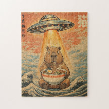 Rompecabezas de arte de onda OVNI de ramen de capi