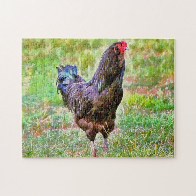 Rompecabezas de arte de pollo en una granja (Horizontal)