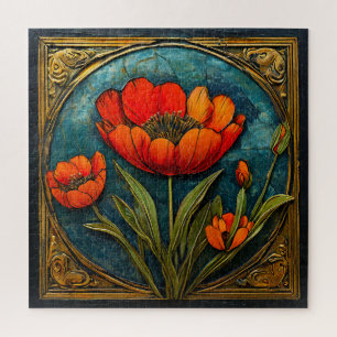 🌷 Rompecabezas de Arte de Tulipán Floral Regalo �