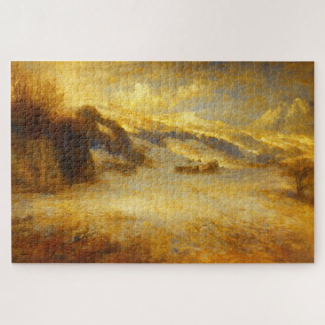 Rompecabezas de arte de Turner de Montaña nevada d (Horizontal)