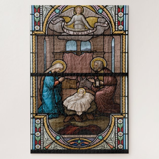 Rompecabezas de arte de vidrio manchado de la Nati (Vertical)