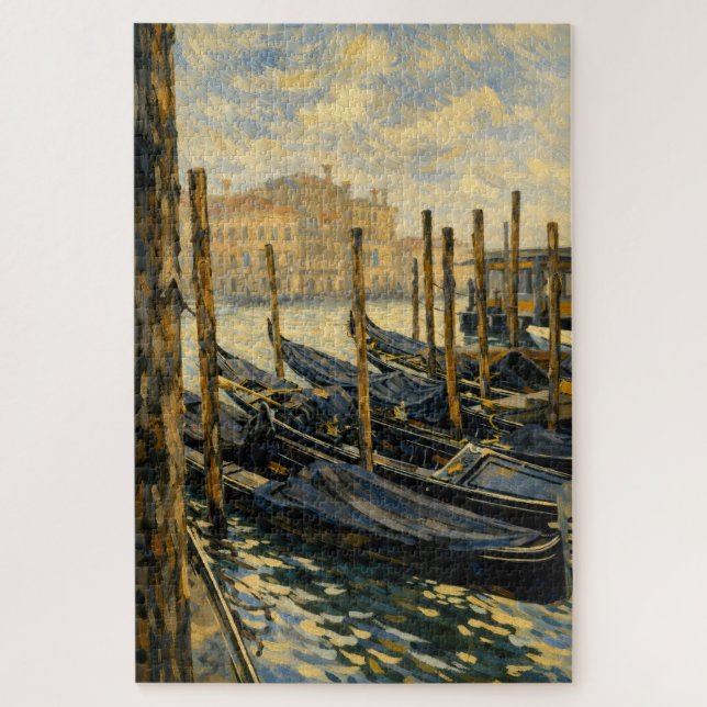 Rompecabezas de arte estilo Van Gogh de góndola do (Vertical)