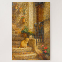 Rompecabezas de arte fino estilo rococó de gato de