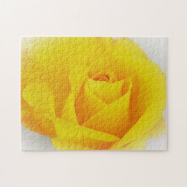 Rompecabezas de Arte Floral de Flor de Rosa Amaril (Horizontal)