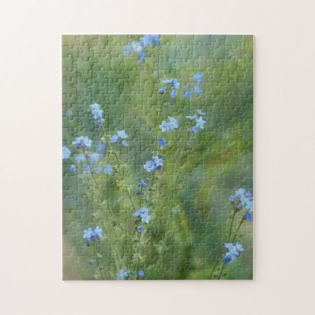 Rompecabezas de arte floral de flores azules de la (Vertical)