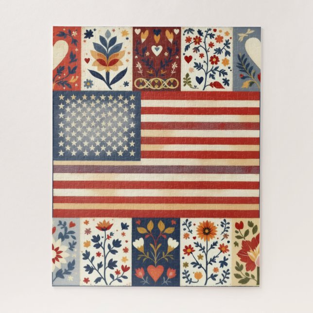 Rompecabezas de Arte Folclórico Patriótico (Vertical)