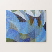 Rompecabezas de Arte Geométrico Abstracto Azul