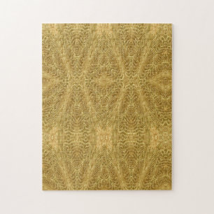 Rompecabezas de arte geométrico abstracto dorado