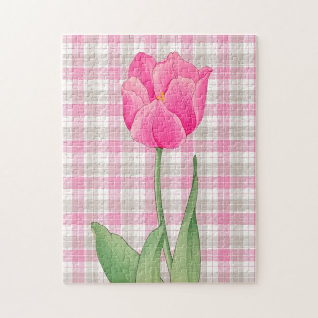 Rompecabezas de arte gráfico con estilo tulipán ro (Vertical)