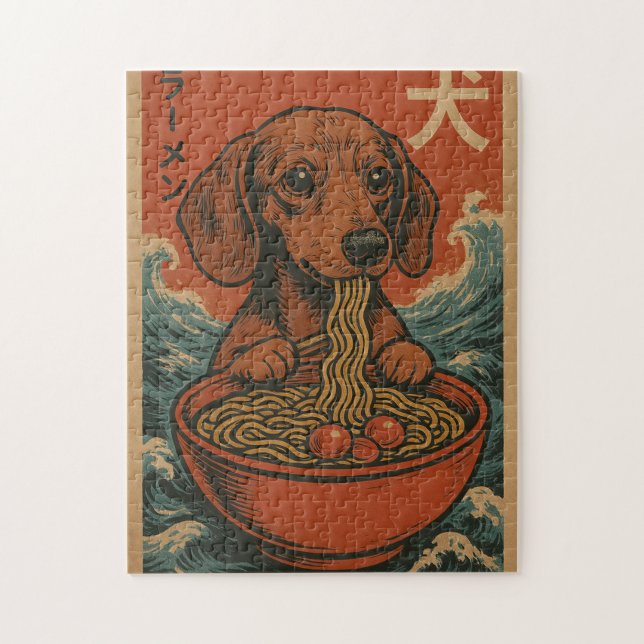 Rompecabezas de arte japonés vintage de ramen con  (Vertical)