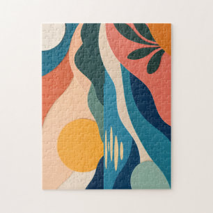 Rompecabezas de arte moderno paisaje puesta de sol